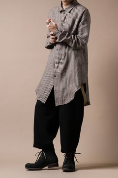 画像をギャラリービューアに読み込む, Aleksandr Manamis Mended Shirt (BROWN STRIPE)