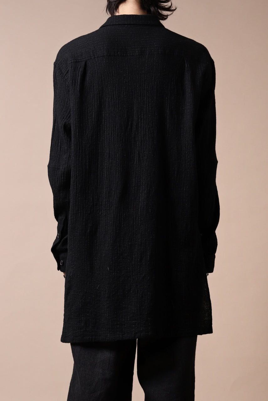 画像をギャラリービューアに読み込む, forme d'expression Long Wool Shirt with Pocket (Black)