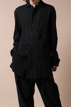 画像をギャラリービューアに読み込む, forme d'expression Long Wool Shirt with Pocket (Black)