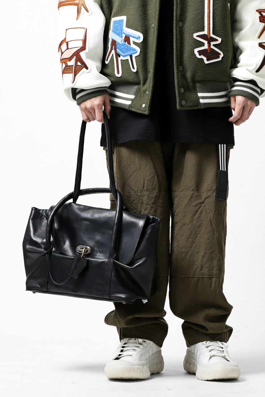 画像をギャラリービューアに読み込む, ierib ONE SHOULDER BOSTON BAG / smooth horse leather (BLACK)