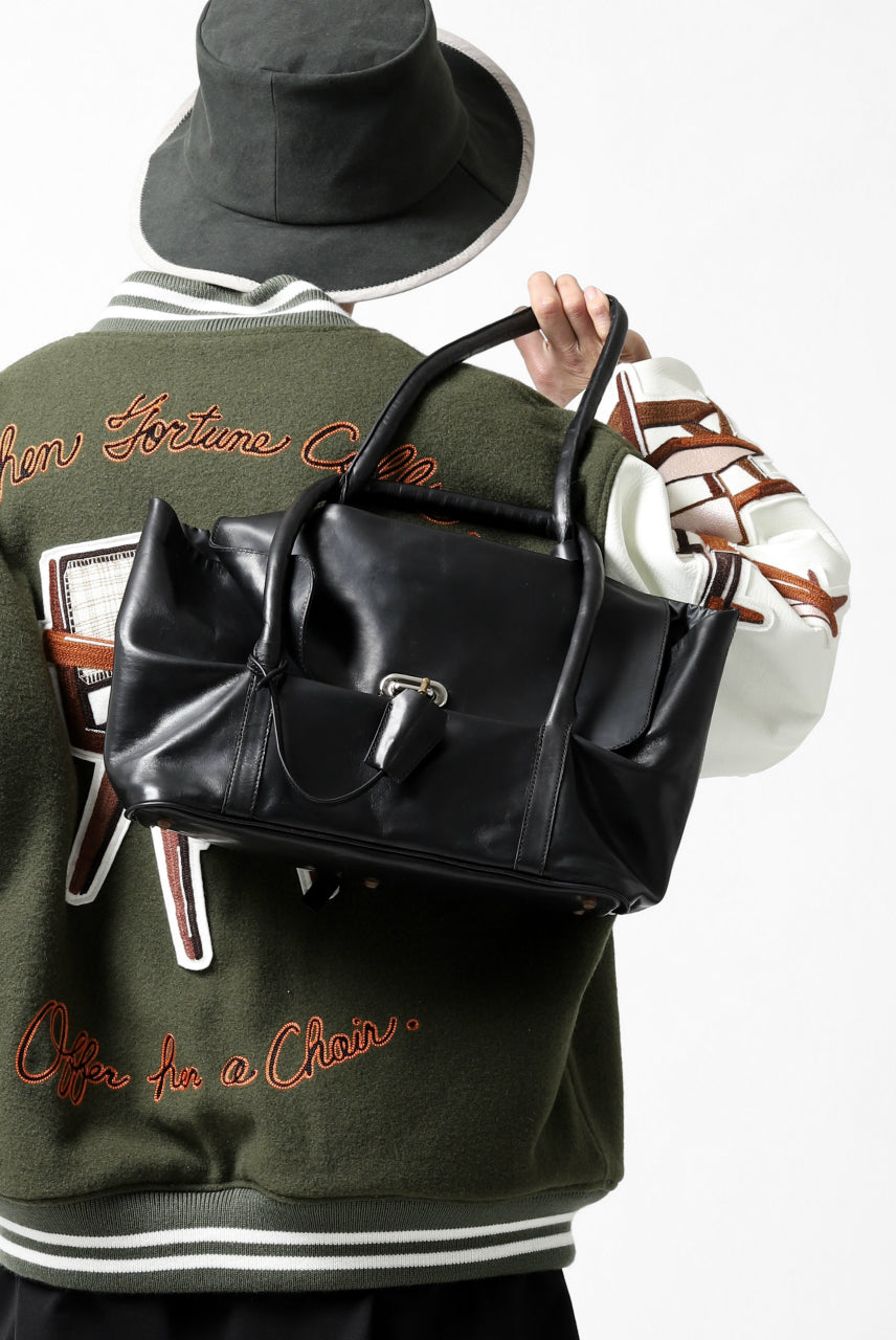 画像をギャラリービューアに読み込む, ierib ONE SHOULDER BOSTON BAG / smooth horse leather (BLACK)