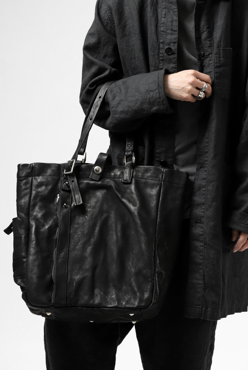 画像をギャラリービューアに読み込む, ISAMU KATAYAMA BACKLASH TOTE BAG / DOUBLE SHOULDER OBJECT DYED (BLACK)
