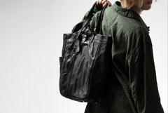 画像をギャラリービューアに読み込む, ISAMU KATAYAMA BACKLASH TOTE BAG / DOUBLE SHOULDER OBJECT DYED (BLACK)