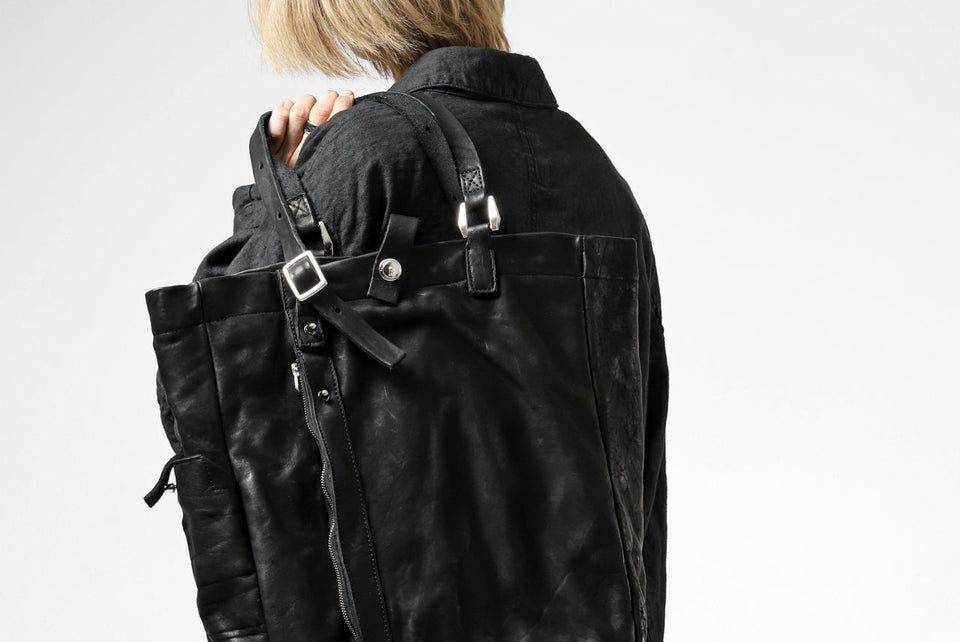 Load image into Gallery viewer, ISAMU KATAYAMA BACKLASH TOTE BAG / DOUBLE SHOULDER OBJECT DYED (BLACK) ※