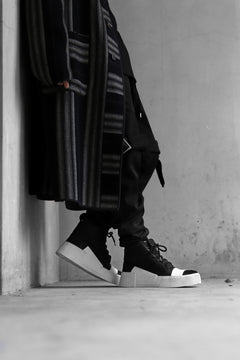 画像をギャラリービューアに読み込む, BORIS BIDJAN SABERI HORSE LEATHER MID CUT SNEAKER / WASHED & HAND TREATED "BAMBA1.1-SIN" (BLACK x WHITE)