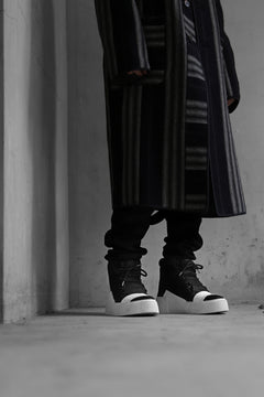 画像をギャラリービューアに読み込む, BORIS BIDJAN SABERI HORSE LEATHER MID CUT SNEAKER / WASHED & HAND TREATED "BAMBA1.1-SIN" (BLACK x WHITE)