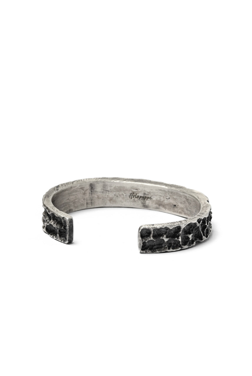画像をギャラリービューアに読み込む, Holzpuppe Barnacles Eroded Basalt Rock Silver Bangle (BB-612)
