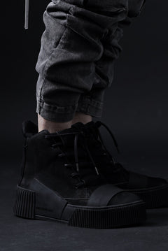 画像をギャラリービューアに読み込む, BORIS BIDJAN SABERI HORSE LEATHER MID CUT SNEAKER / WASHED AND HAND TREATED "BAMBA1.1" (BLACK)