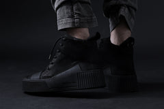 画像をギャラリービューアに読み込む, BORIS BIDJAN SABERI HORSE LEATHER MID CUT SNEAKER / WASHED AND HAND TREATED "BAMBA1.1" (BLACK)