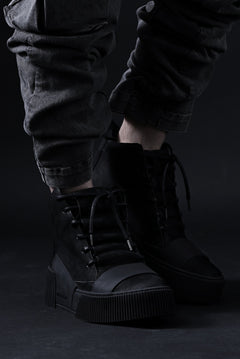 画像をギャラリービューアに読み込む, BORIS BIDJAN SABERI HORSE LEATHER MID CUT SNEAKER / WASHED AND HAND TREATED "BAMBA1.1" (BLACK)