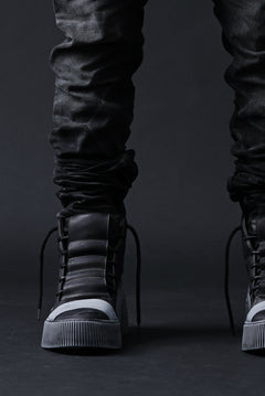 画像をギャラリービューアに読み込む, BORIS BIDJAN SABERI COW LEATHER MID CUT SNEAKER / OBJECT DYED & HAND TREATED "BAMBA1.1" (BLACK)