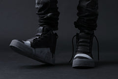 画像をギャラリービューアに読み込む, BORIS BIDJAN SABERI COW LEATHER MID CUT SNEAKER / OBJECT DYED & HAND TREATED "BAMBA1.1" (BLACK)