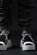Load image into Gallery viewer, BORIS BIDJAN SABERI HORSE LEATHER LOW CUT SNEAKER / WASHED AND HAND TREATED "BAMBA2.1" (BLACK x LIGHT GREY)