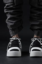 Load image into Gallery viewer, BORIS BIDJAN SABERI HORSE LEATHER LOW CUT SNEAKER / WASHED AND HAND TREATED "BAMBA2.1" (BLACK x LIGHT GREY)