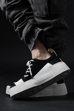 Load image into Gallery viewer, BORIS BIDJAN SABERI HORSE LEATHER LOW CUT SNEAKER / WASHED AND HAND TREATED "BAMBA2.1" (BLACK x LIGHT GREY)
