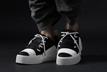 Load image into Gallery viewer, BORIS BIDJAN SABERI HORSE LEATHER LOW CUT SNEAKER / WASHED AND HAND TREATED "BAMBA2.1" (BLACK x LIGHT GREY)