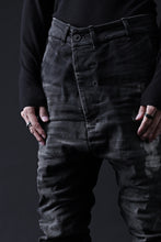 画像をギャラリービューアに読み込む, BORIS BIDJAN SABERI DROP CROTCH SLIM PANTS / STONE WASHED & USED EFFECT & BODY MOLDED "P23-F1603K" (BLACK DENIM)