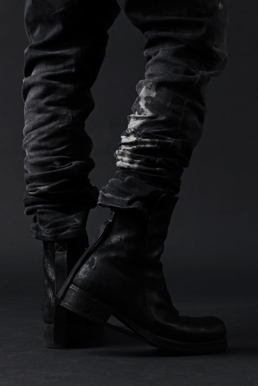 画像をギャラリービューアに読み込む, BORIS BIDJAN SABERI DROP CROTCH SLIM PANTS / STONE WASHED & USED EFFECT & BODY MOLDED "P23-F1603K" (BLACK DENIM)