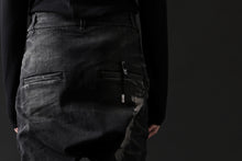 画像をギャラリービューアに読み込む, BORIS BIDJAN SABERI DROP CROTCH SLIM PANTS / STONE WASHED &amp; USED EFFECT &amp; BODY MOLDED &quot;P23-F1603K&quot; (BLACK DENIM)