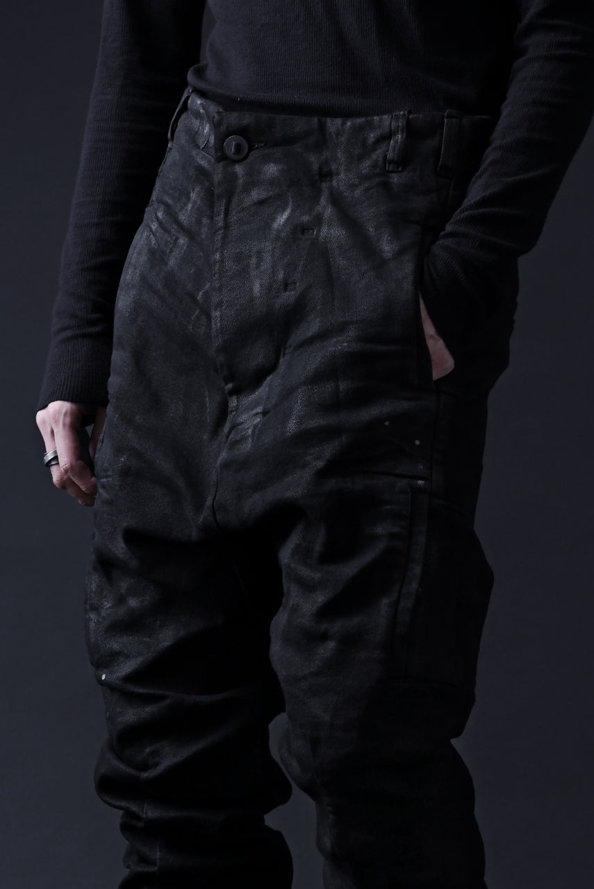画像をギャラリービューアに読み込む, BORIS BIDJAN SABERI DROP CROTCH PANTS / VINYL COATED & NICKEL PRESSED & BODY MOLDED "P24-F1603K" (BLACK)