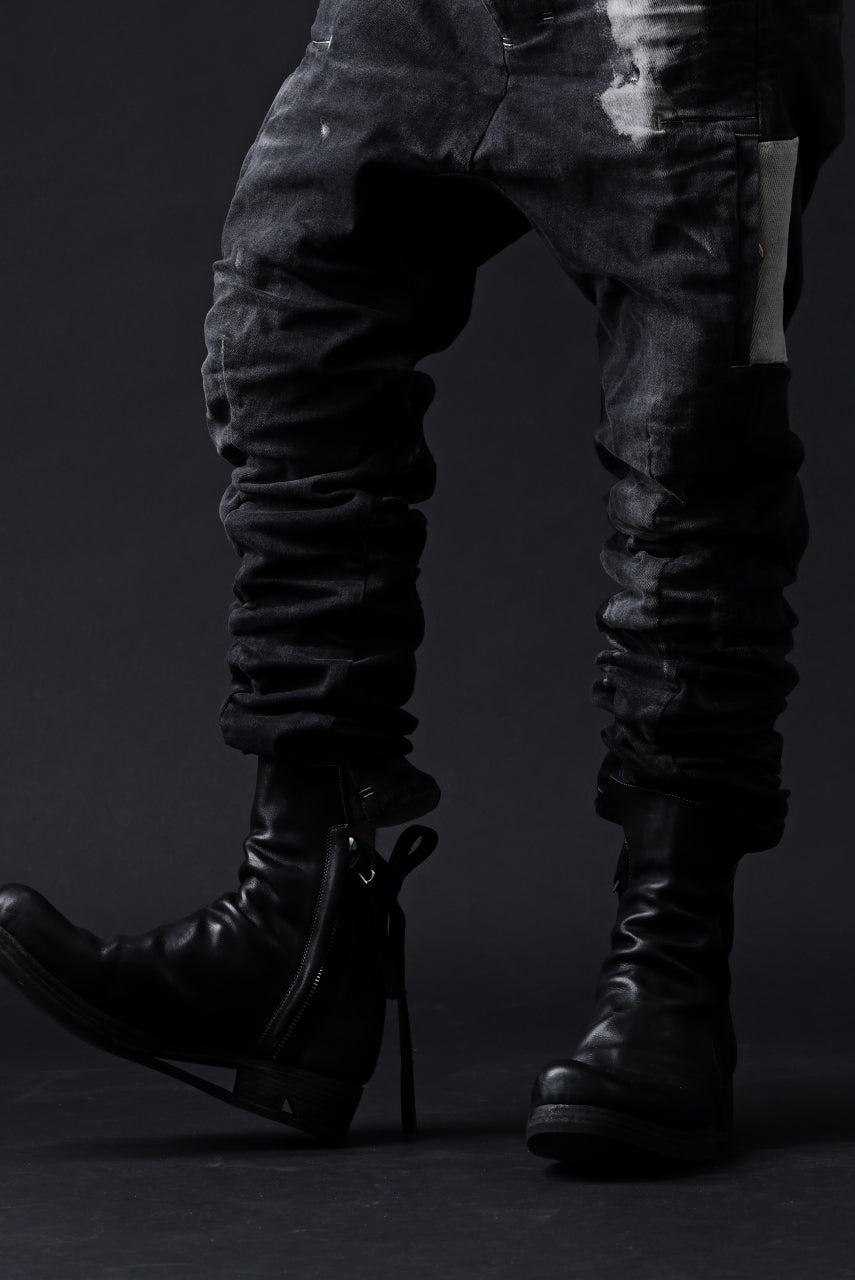 画像をギャラリービューアに読み込む, BORIS BIDJAN SABERI DROP CROTCH PANTS / STONE WASHED & USED EFFECT & BODY MOLDED "P24-F1603K" (BLACK DENIM)