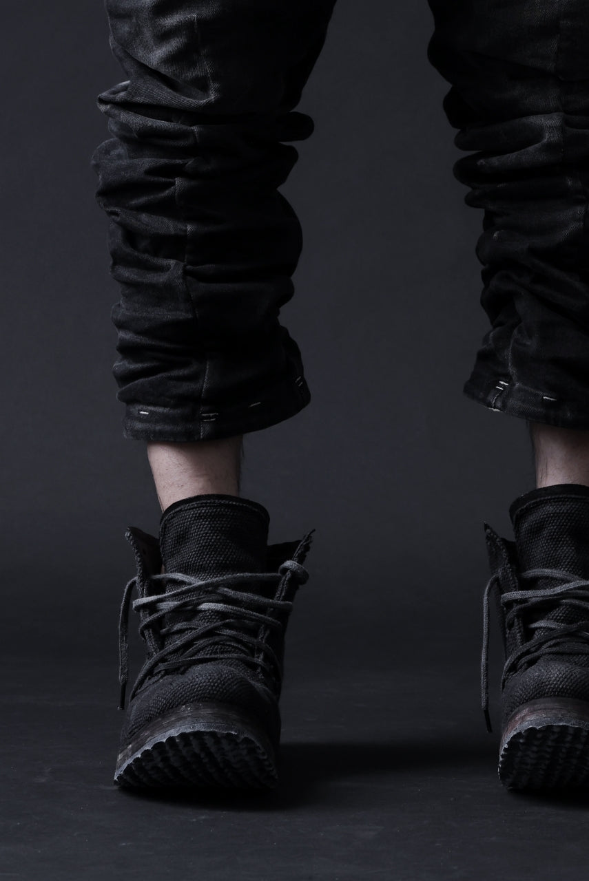 画像をギャラリービューアに読み込む, BORIS BIDJAN SABERI DROP CROTCH PANTS / STONE WASHED & USED EFFECT & BODY MOLDED "P24-F1603K" (BLACK DENIM)