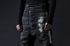 画像をギャラリービューアに読み込む, BORIS BIDJAN SABERI DROP CROTCH PANTS / STONE WASHED &amp; USED EFFECT &amp; BODY MOLDED &quot;P24-F1603K&quot; (BLACK DENIM)