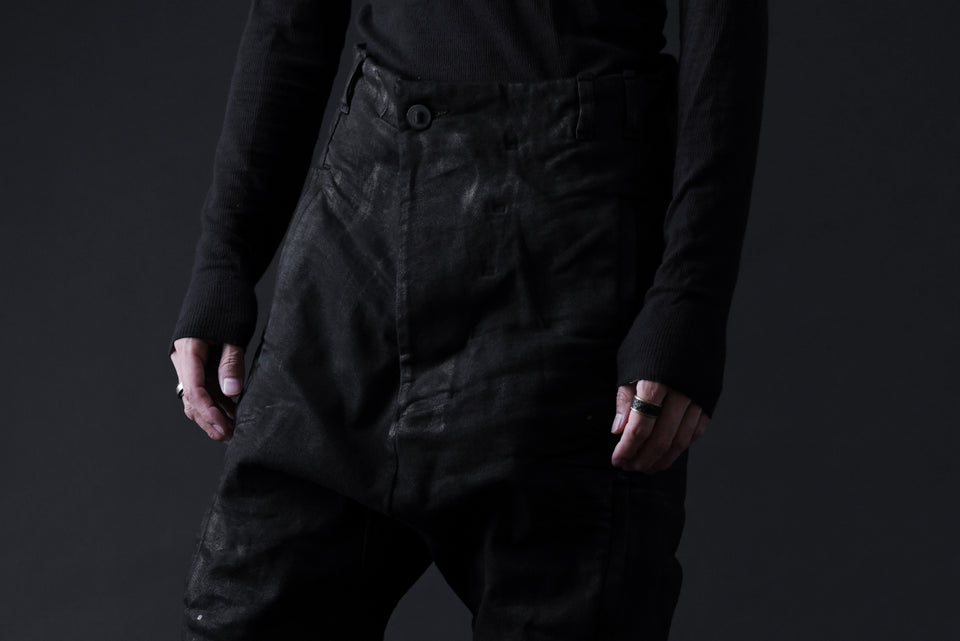 画像をギャラリービューアに読み込む, BORIS BIDJAN SABERI DROP CROTCH PANTS / VINYL COATED & NICKEL PRESSED & BODY MOLDED "P24-F1603K" (BLACK)