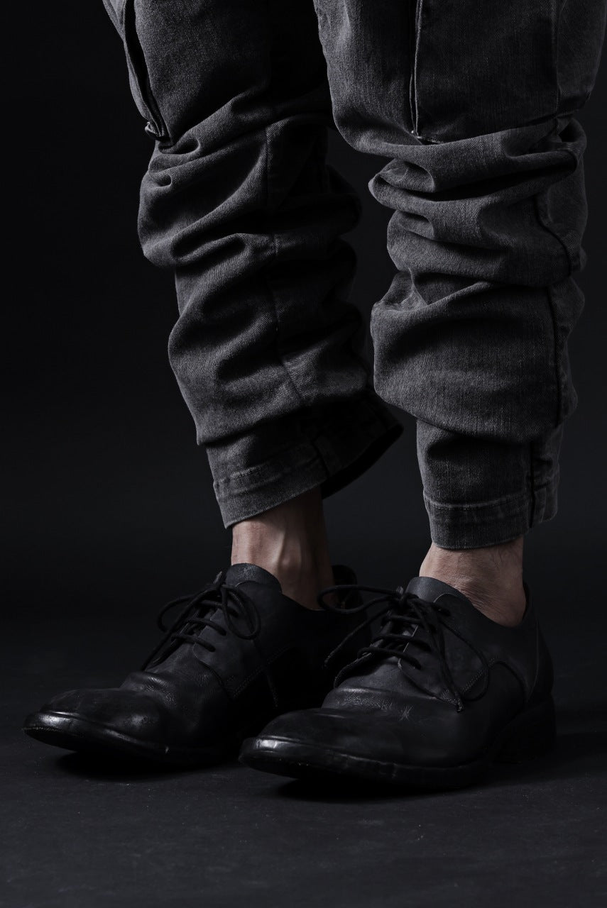 画像をギャラリービューアに読み込む, BORIS BIDJAN SABERI HORSE CULATTA SKIN DERBY SHOES / OBJECT DYED AND HAND-TREATED "SHOE2.1" (BLACK)