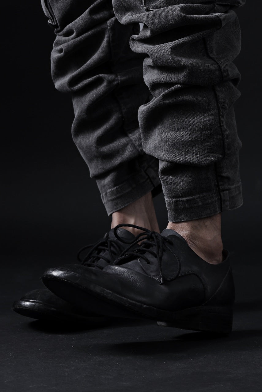 画像をギャラリービューアに読み込む, BORIS BIDJAN SABERI HORSE CULATTA SKIN DERBY SHOES / OBJECT DYED AND HAND-TREATED "SHOE2.1" (BLACK)