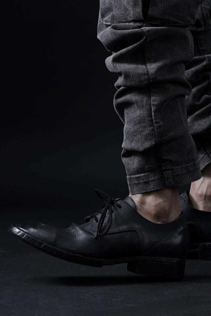 画像をギャラリービューアに読み込む, BORIS BIDJAN SABERI HORSE CULATTA SKIN DERBY SHOES / OBJECT DYED AND HAND-TREATED "SHOE2.1" (BLACK)