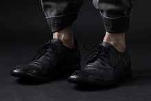 画像をギャラリービューアに読み込む, BORIS BIDJAN SABERI HORSE CULATTA SKIN DERBY SHOES / OBJECT DYED AND HAND-TREATED "SHOE2.1" (BLACK)