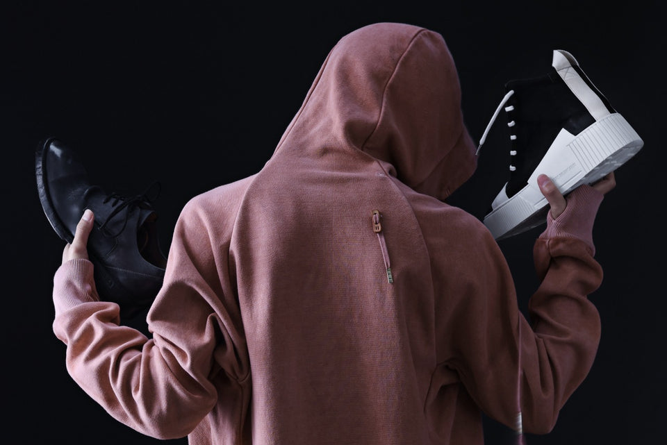 Load image into Gallery viewer, BORIS BIDJAN SABERI HOODY PULLOVER / NATURAL OBJECT DYED "HOODY2-F092" (ORANGE ROSE)