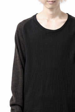 画像をギャラリービューアに読み込む, KLASICA D'ARCY RAGLAN REGULAR FIT PULL / JACQUARD KNIT JERSEY (BLACK x OLIVE)
