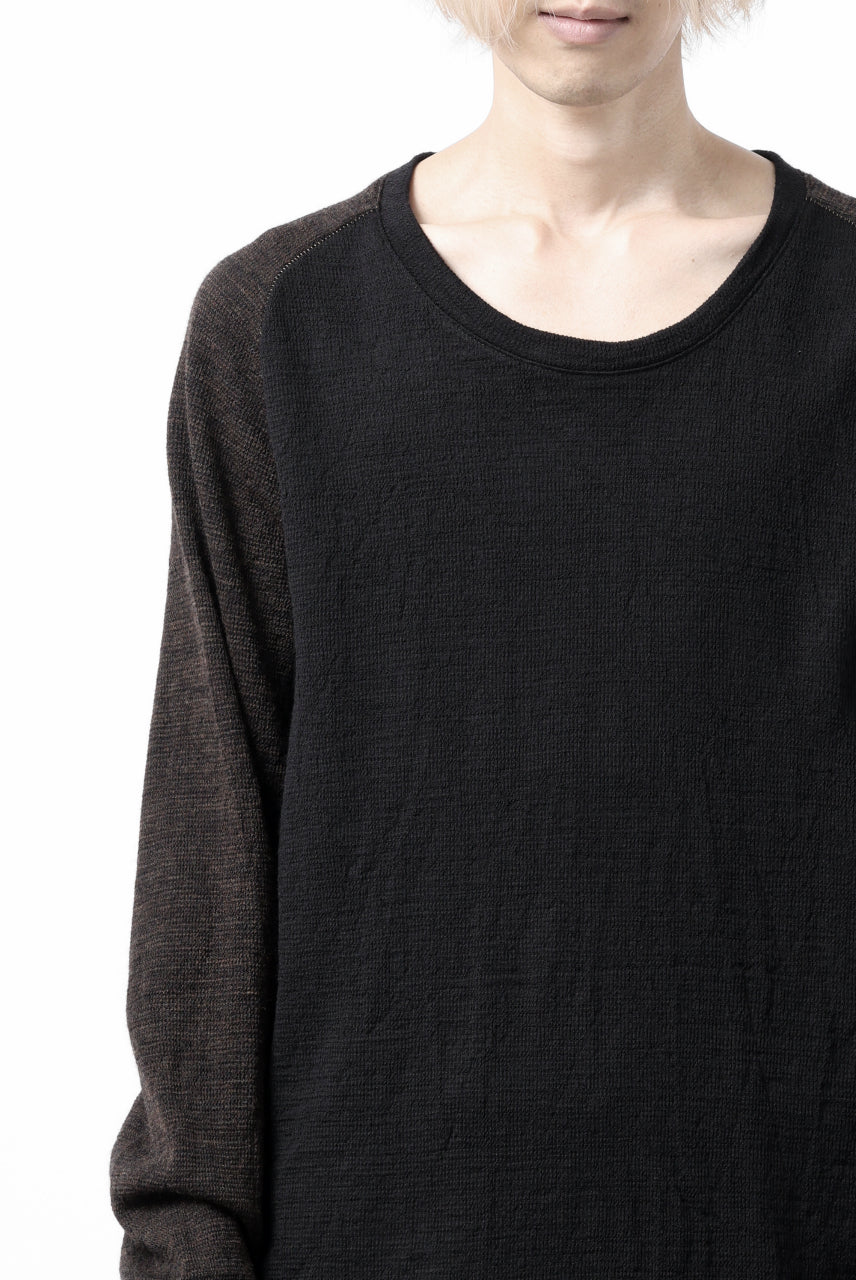 画像をギャラリービューアに読み込む, KLASICA D'ARCY RAGLAN REGULAR FIT PULL / JACQUARD KNIT JERSEY (BLACK x OLIVE)