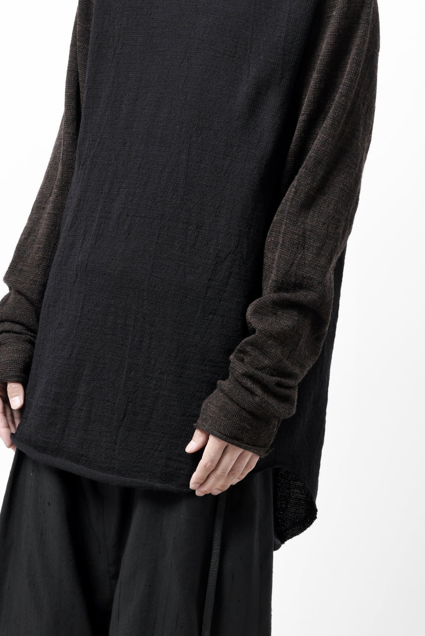 画像をギャラリービューアに読み込む, KLASICA D'ARCY RAGLAN REGULAR FIT PULL / JACQUARD KNIT JERSEY (BLACK x OLIVE)