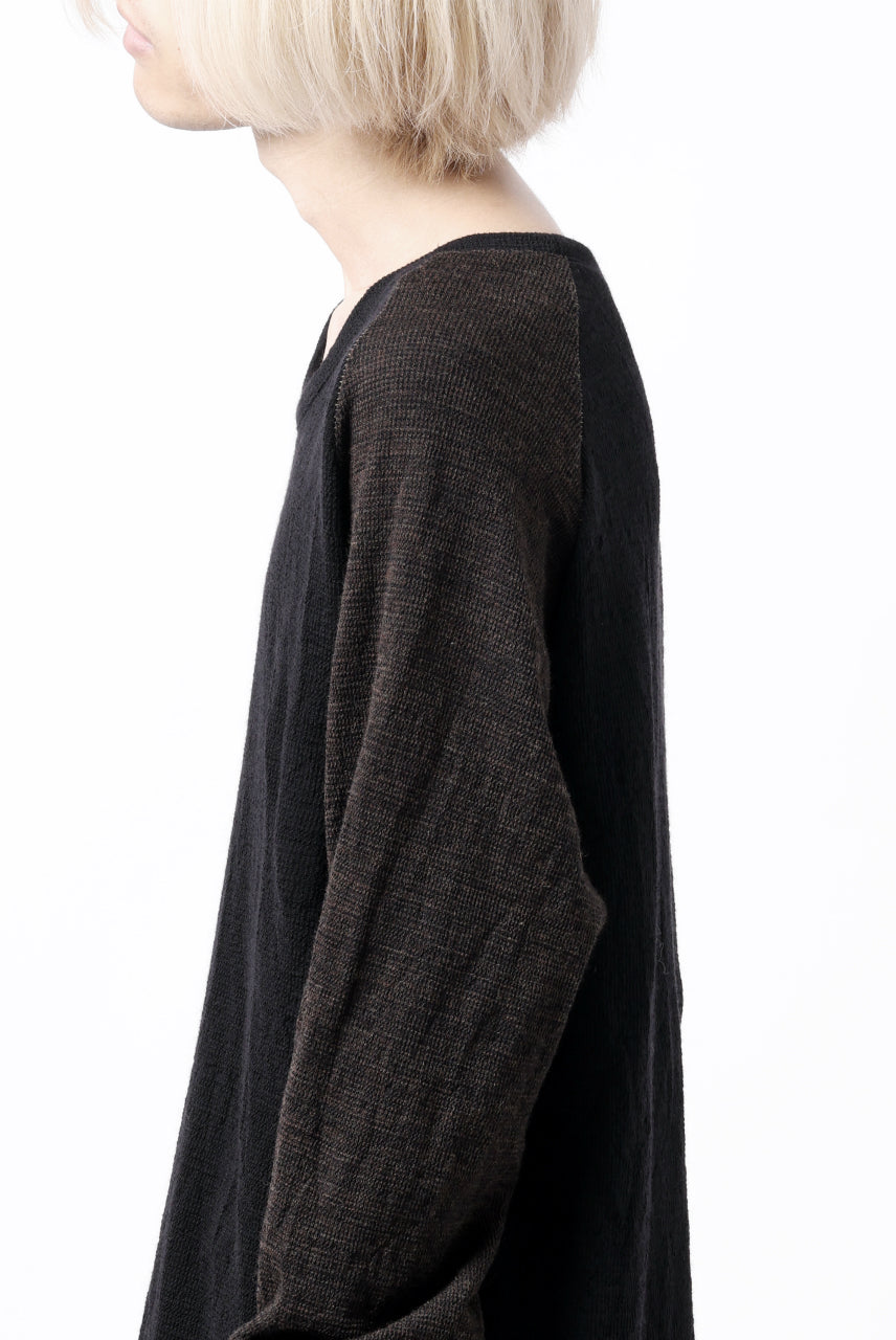 画像をギャラリービューアに読み込む, KLASICA D'ARCY RAGLAN REGULAR FIT PULL / JACQUARD KNIT JERSEY (BLACK x OLIVE)