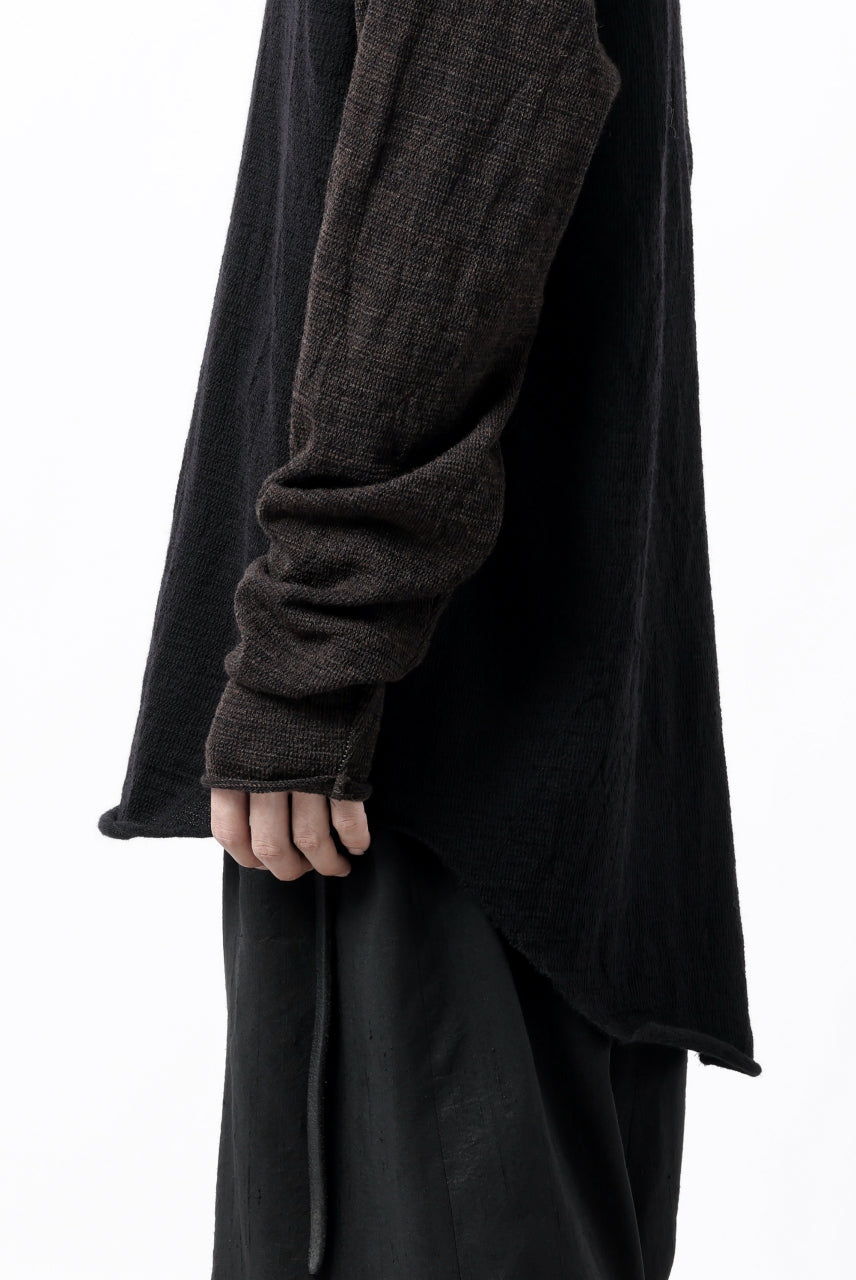 画像をギャラリービューアに読み込む, KLASICA D'ARCY RAGLAN REGULAR FIT PULL / JACQUARD KNIT JERSEY (BLACK x OLIVE)