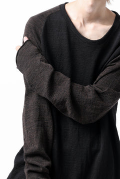 画像をギャラリービューアに読み込む, KLASICA D'ARCY RAGLAN REGULAR FIT PULL / JACQUARD KNIT JERSEY (BLACK x OLIVE)