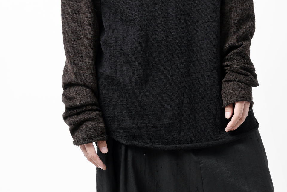 画像をギャラリービューアに読み込む, KLASICA D'ARCY RAGLAN REGULAR FIT PULL / JACQUARD KNIT JERSEY (BLACK x OLIVE)