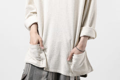 画像をギャラリービューアに読み込む, ISAMU KATAYAMA BACKLASH RANDOM PILE FABRIC L/S RELAXY TOPS (BEIGE)