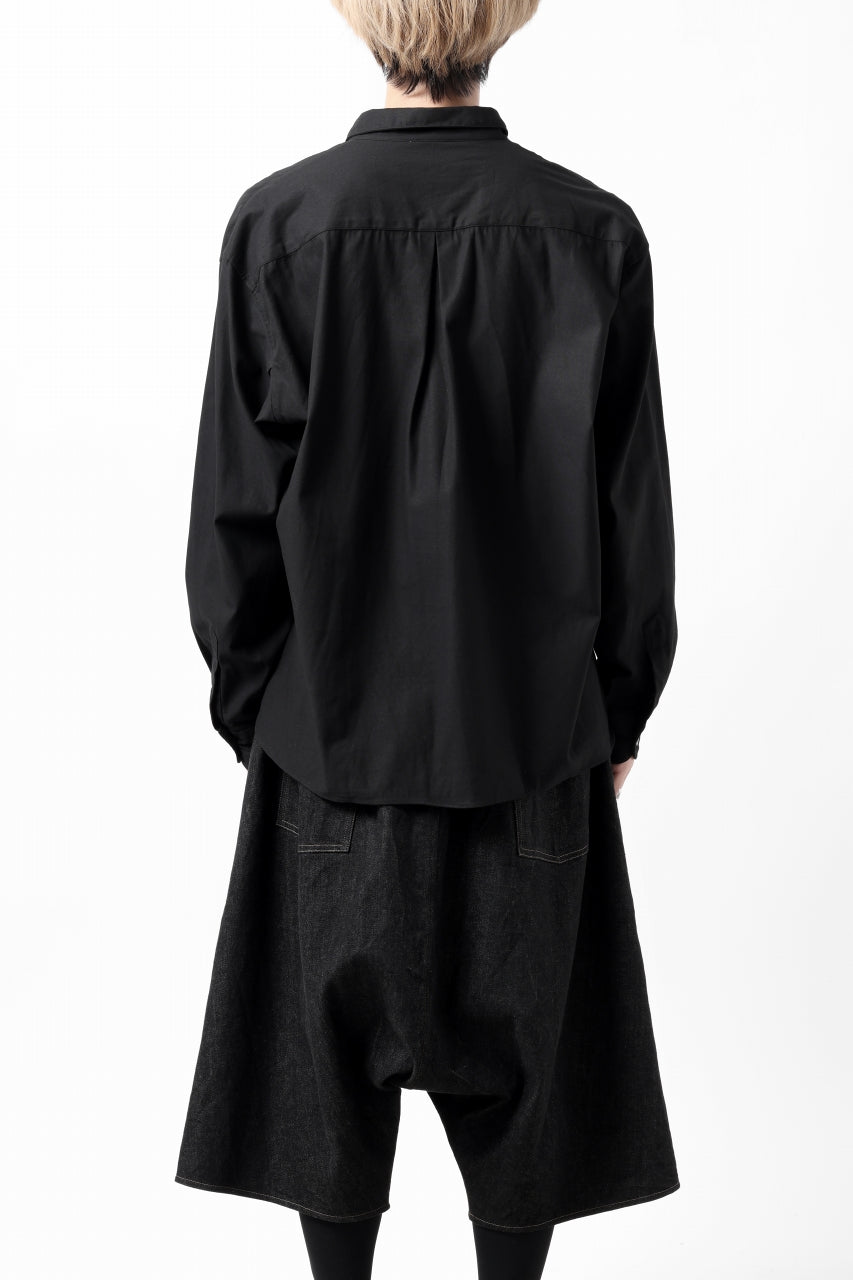 画像をギャラリービューアに読み込む, KLASICA SH-040 OVERSIZED SHORT PULLOVER SHIRT / DRY BACK TWILL (BLACK)