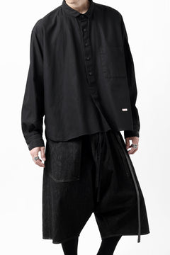 画像をギャラリービューアに読み込む, KLASICA SH-040 OVERSIZED SHORT PULLOVER SHIRT / DRY BACK TWILL (BLACK)