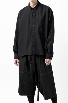 画像をギャラリービューアに読み込む, KLASICA SH-040 OVERSIZED SHORT PULLOVER SHIRT / DRY BACK TWILL (BLACK)