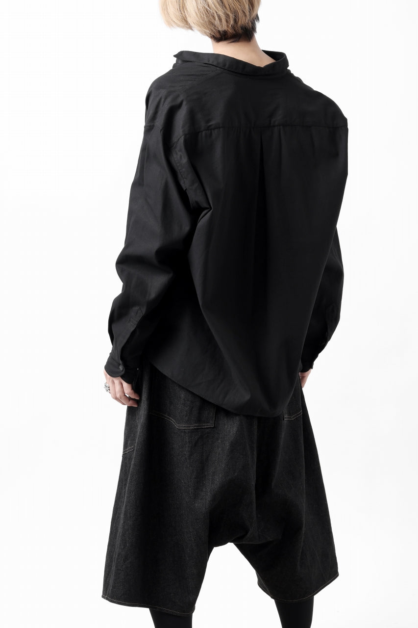 画像をギャラリービューアに読み込む, KLASICA SH-040 OVERSIZED SHORT PULLOVER SHIRT / DRY BACK TWILL (BLACK)