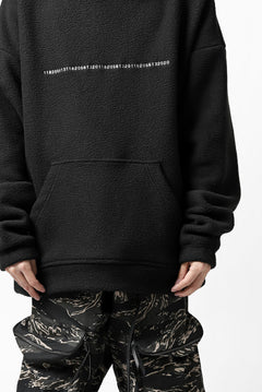 画像をギャラリービューアに読み込む, A.F ARTEFACT "FLUFFY" EMBROIDERED HOODIE / BomberFLEECE (BLACK)