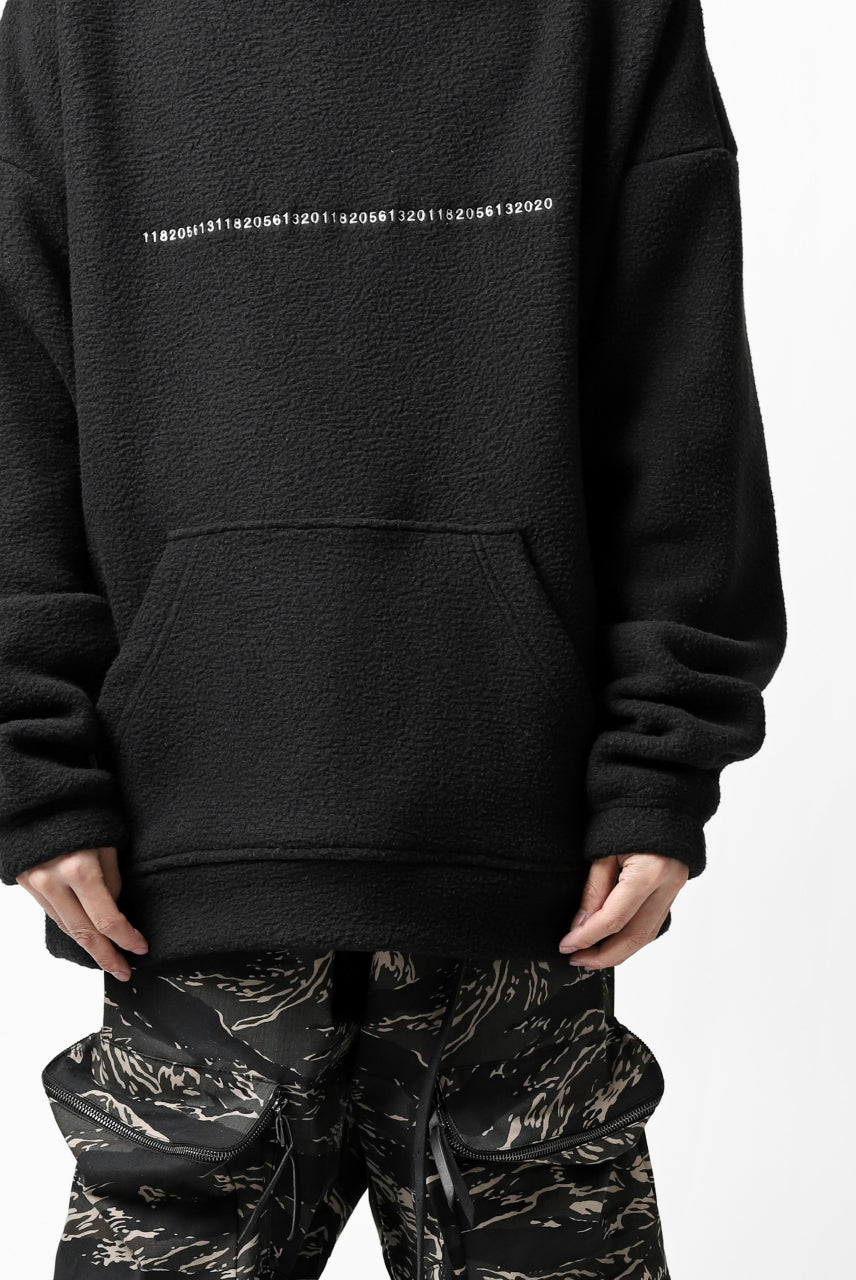 画像をギャラリービューアに読み込む, A.F ARTEFACT "FLUFFY" EMBROIDERED HOODIE / BomberFLEECE (BLACK)