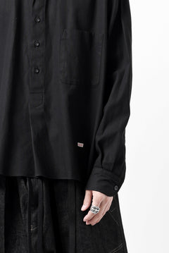画像をギャラリービューアに読み込む, KLASICA SH-040 OVERSIZED SHORT PULLOVER SHIRT / DRY BACK TWILL (BLACK)