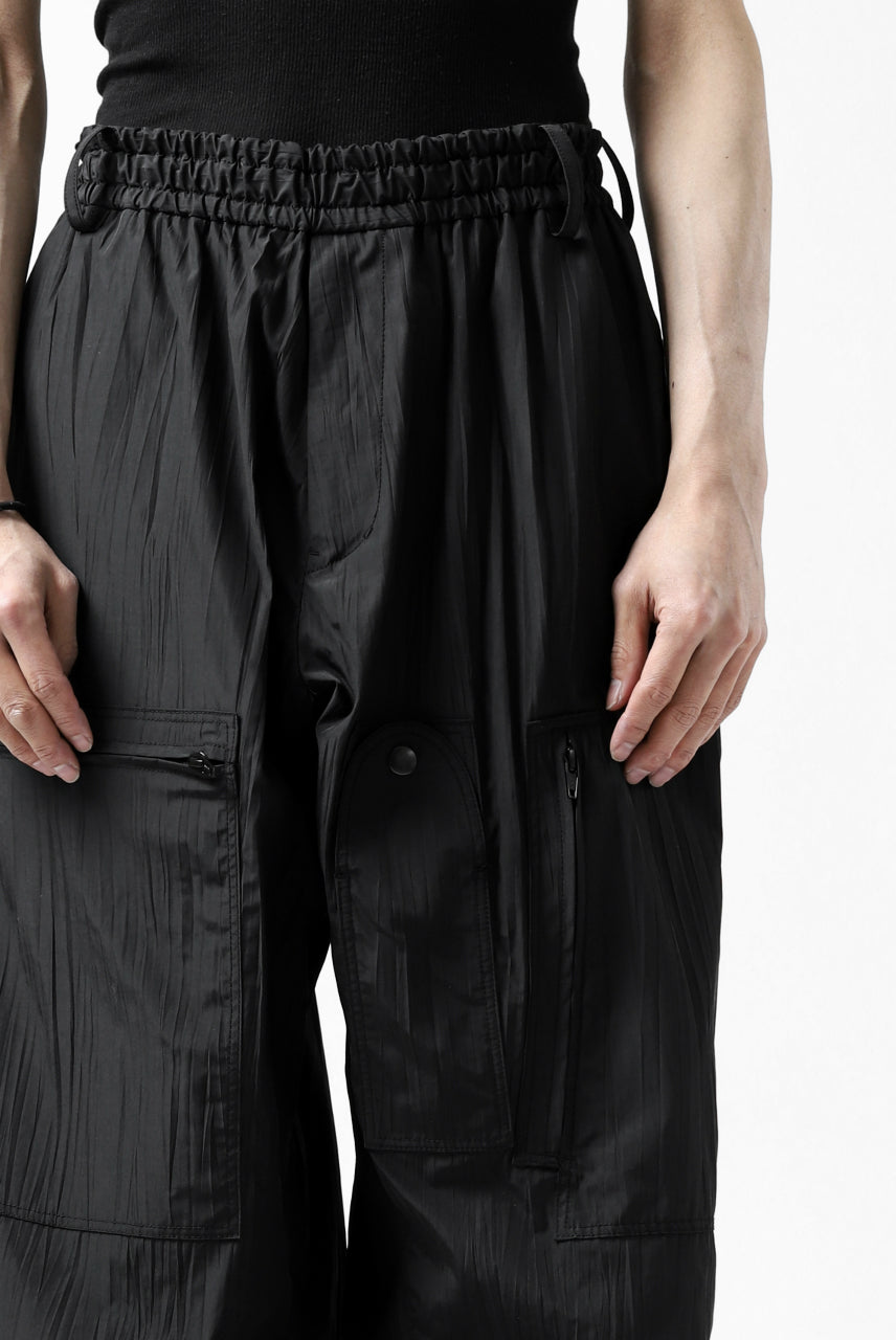 画像をギャラリービューアに読み込む, Y's.... WRINKLE TEXTURE TACTICAL PANTS (BLACK)