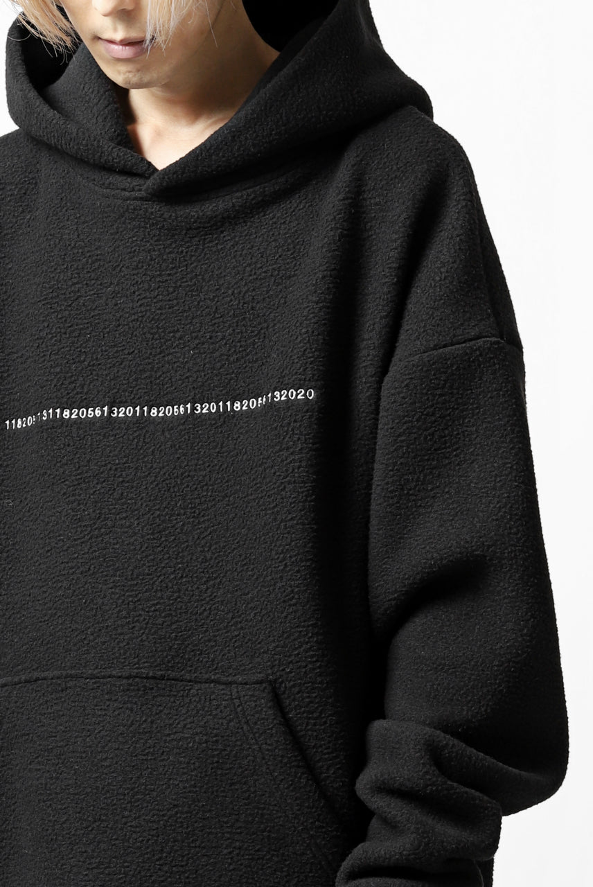 画像をギャラリービューアに読み込む, A.F ARTEFACT "FLUFFY" EMBROIDERED HOODIE / BomberFLEECE (BLACK)